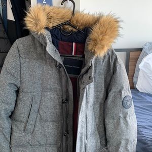 Tommy Hilfiger Men’s Winter Parka in Heather Grey